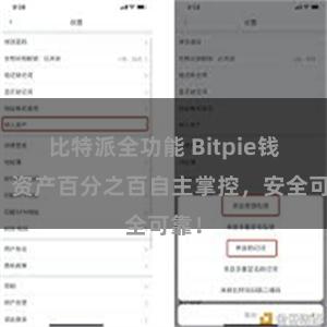 比特派全功能 Bitpie钱包：资产百分之百自主掌控，安全可靠！