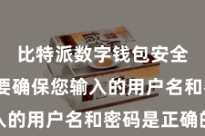 比特派数字钱包安全  领先要确保您输入的用户名和密码是正确的